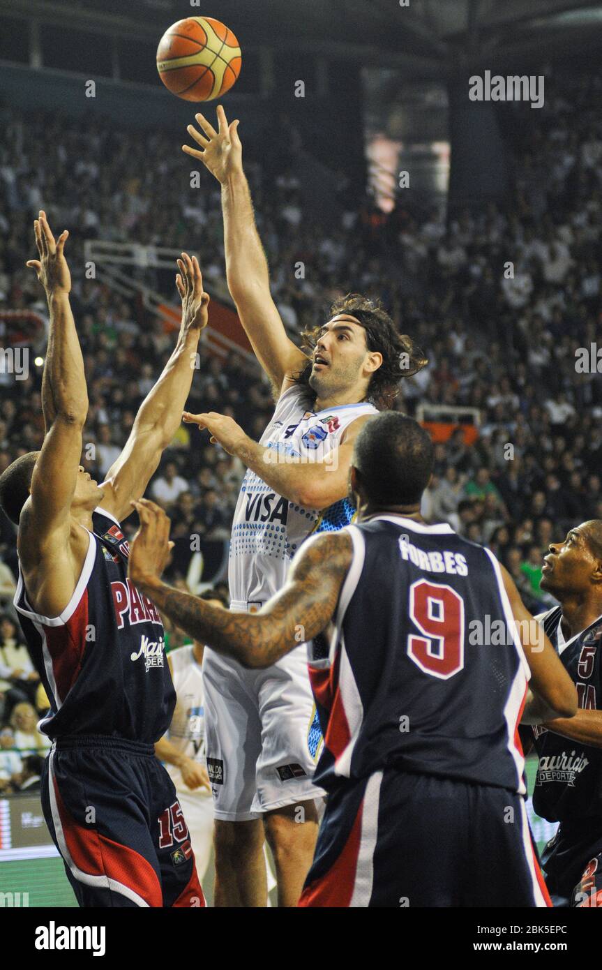 Luis Scola. Argentina Basketball National Team. FIBA Americas Tournament, Mar del Plata 2011 Stock Photo