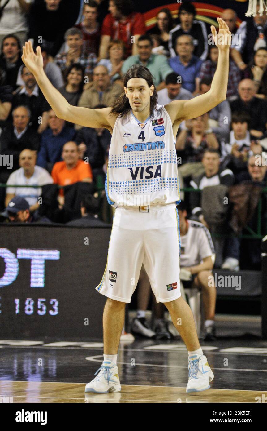Luis Scola. Argentina Basketball National Team. FIBA Americas Tournament, Mar del Plata 2011 Stock Photo