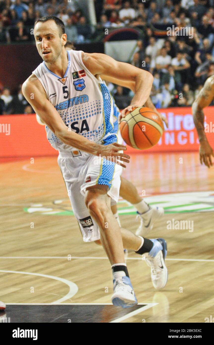 Manu Ginobili. Argentina Basketball National Team. FIBA Americas Tournament, Mar del Plata 2011 Stock Photo