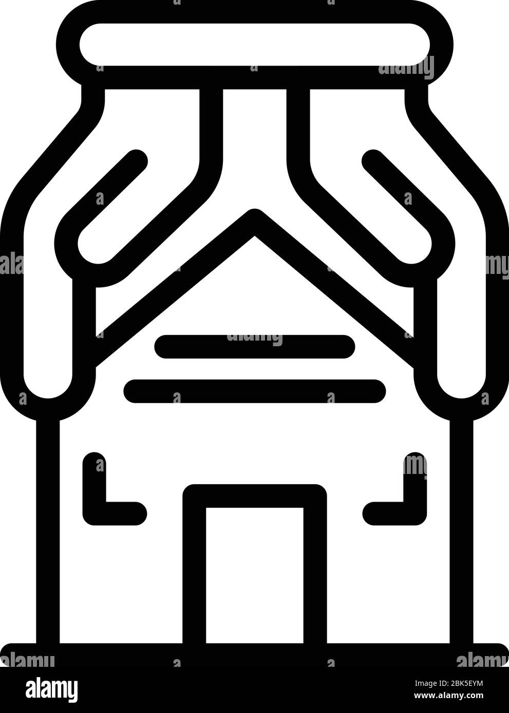 House insurance icon, outline style Stock Vector