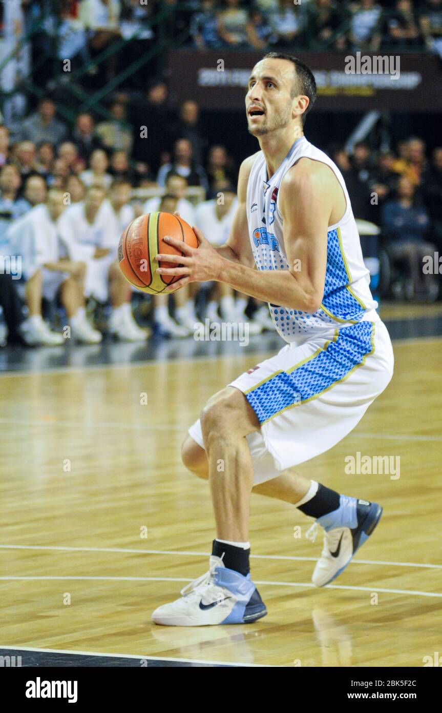 Manu Ginobili. Argentina Basketball National Team. FIBA Americas Tournament, Mar del Plata 2011 Stock Photo