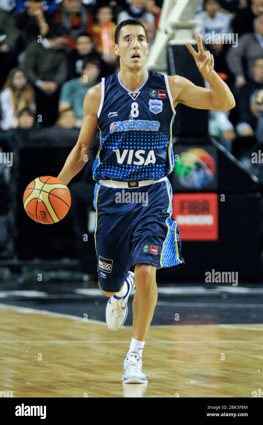 Pablo Prigioni. Argentina Basketball National Team. FIBA Americas Tournament, Mar del Plata 2011 Stock Photo