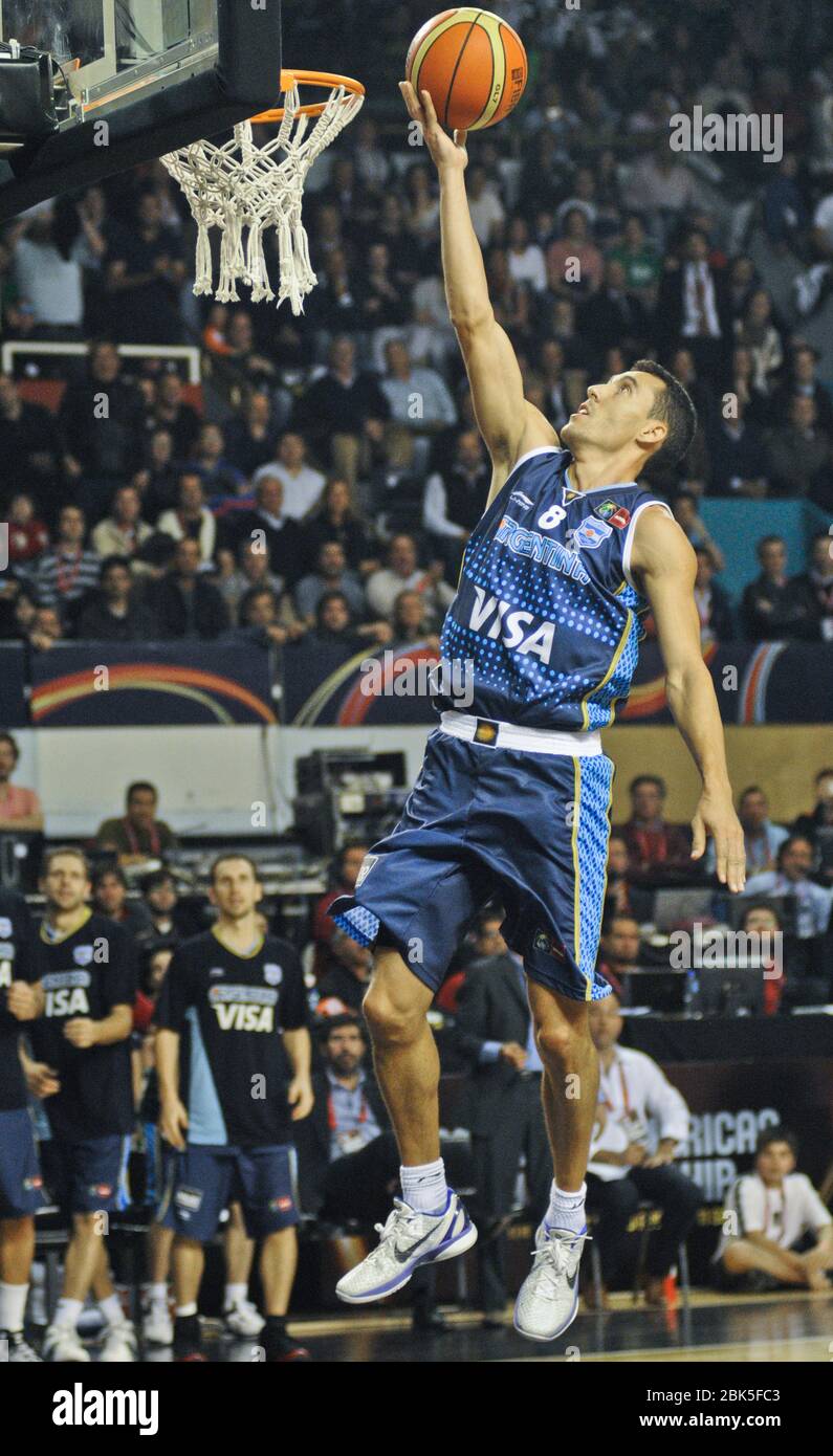 Pablo Prigioni. Argentina Basketball National Team. FIBA Americas Tournament, Mar del Plata 2011 Stock Photo