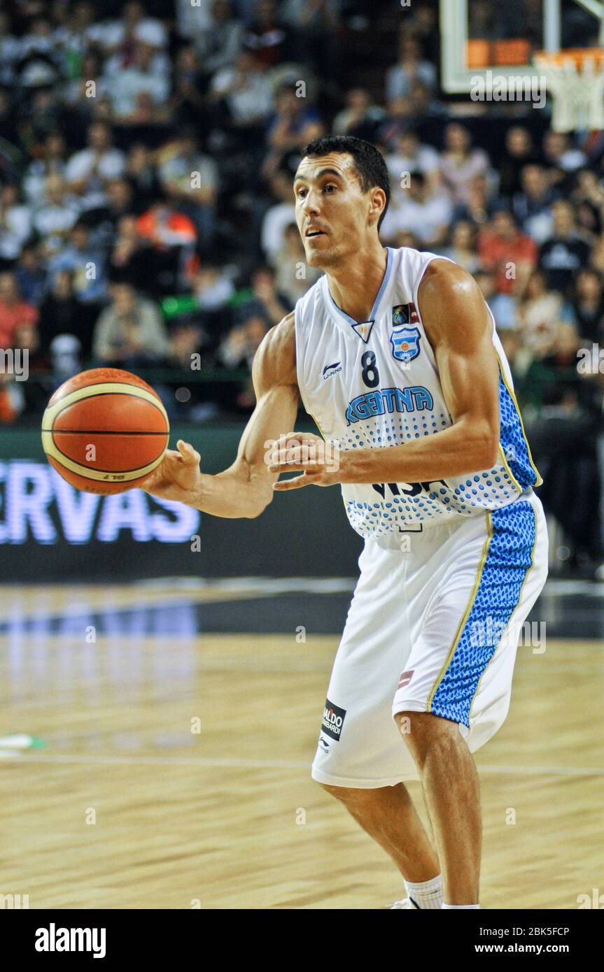 Pablo Prigioni. Argentina Basketball National Team. FIBA Americas Tournament, Mar del Plata 2011 Stock Photo