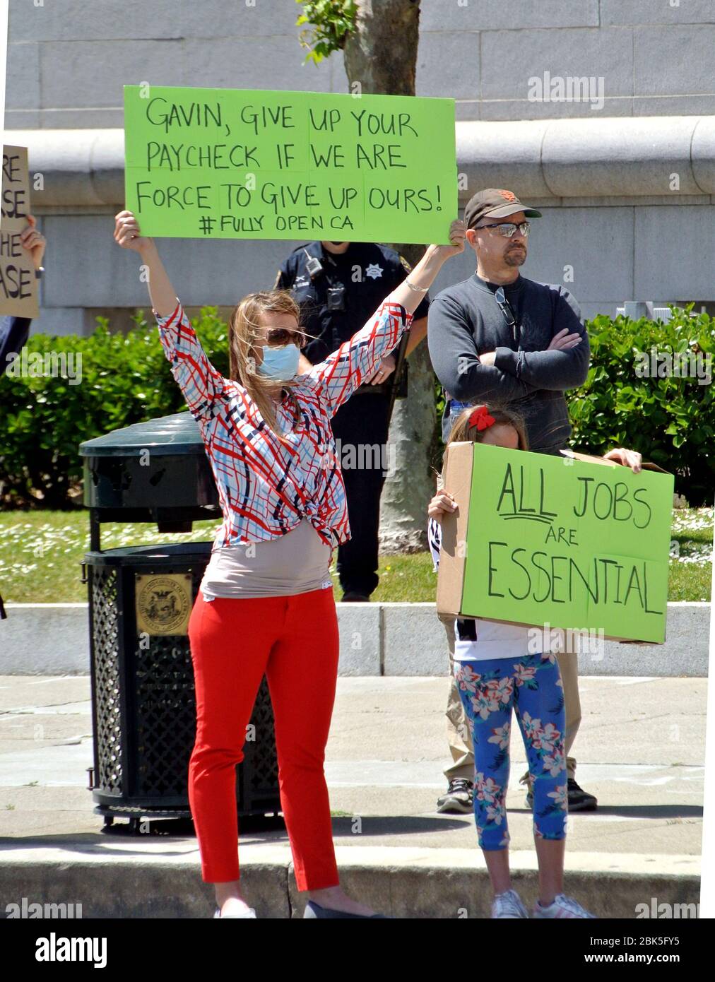 may day 2020 shelter in place protest city hal san francisco Stock Photo