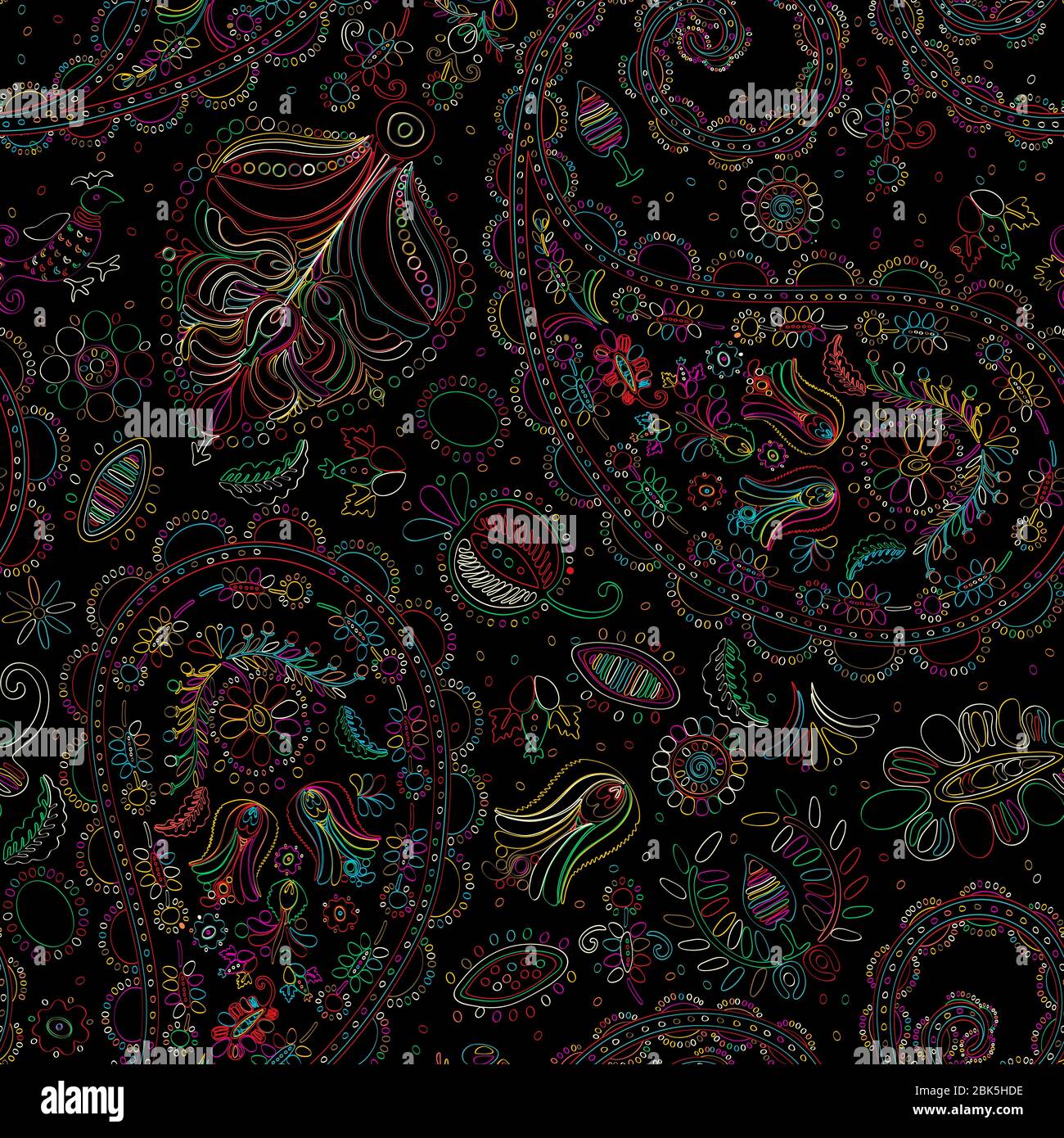 Vector paisley seamless pattern in colors Stock Vector Image & Art - Alamy