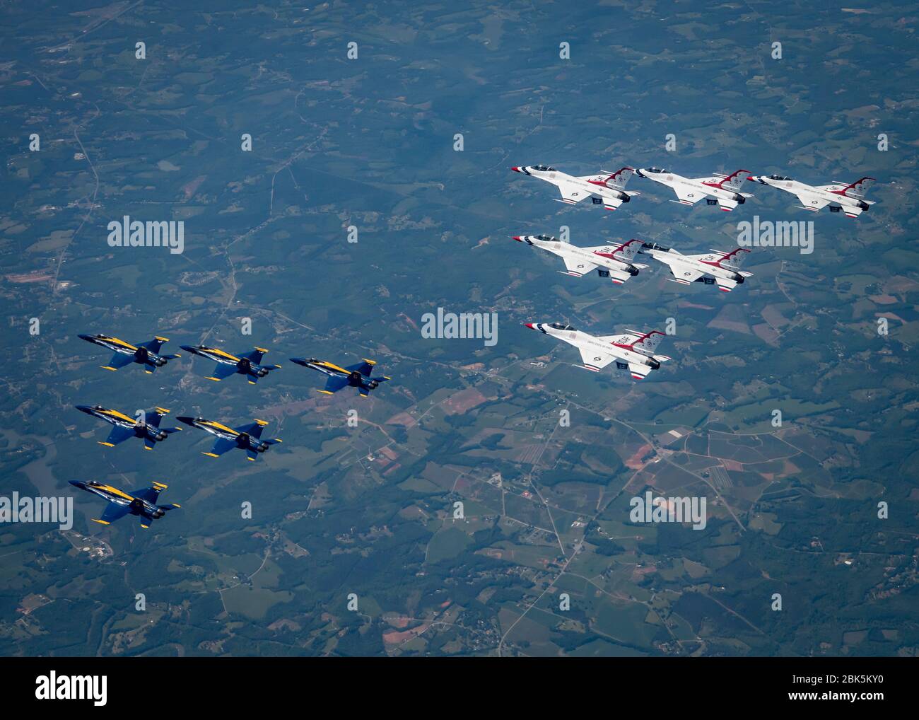 Us navy blue angels and us air force thunderbirds together hi res