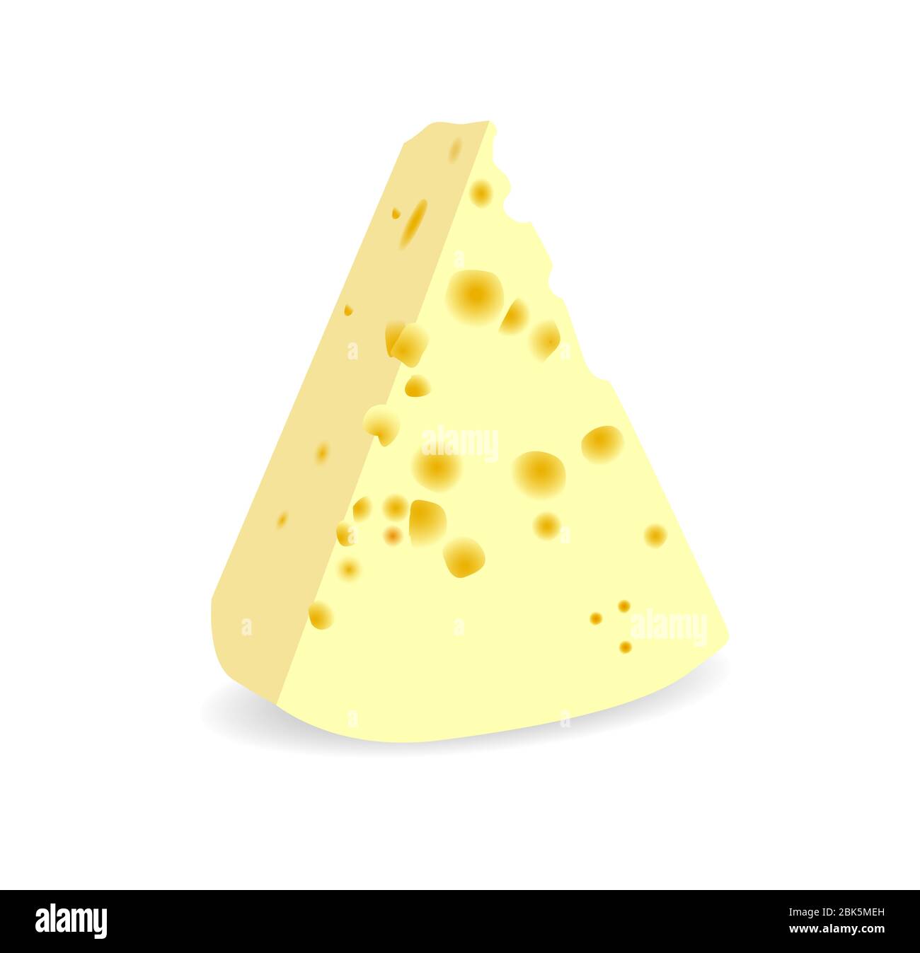 Slice of cheese on a white background isolated vector illustration ...