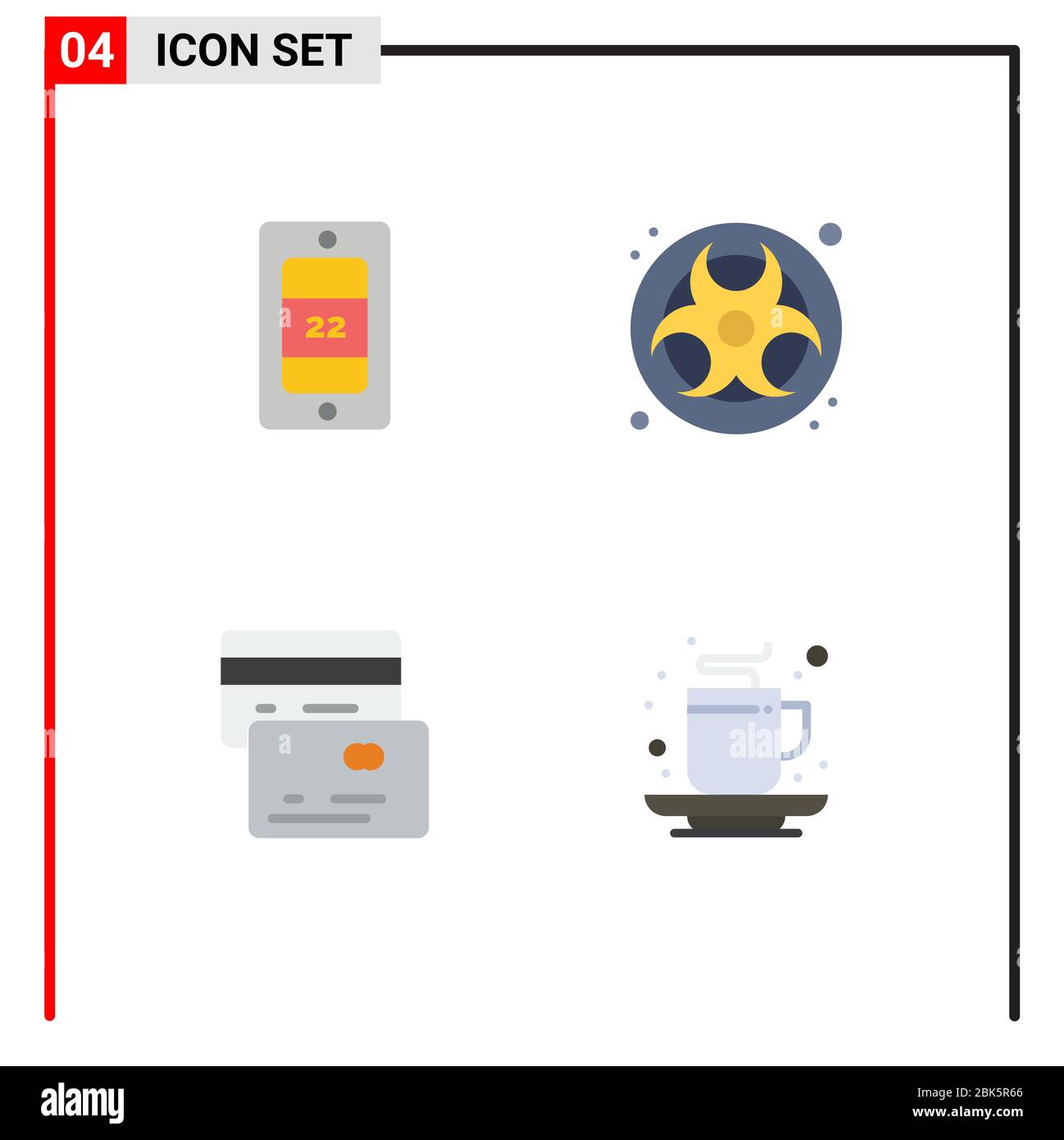4 Creative Icons Modern Signs and Symbols of mobile, money, gas, waste, beverage Editable Vector Design Elements Stock Vector
