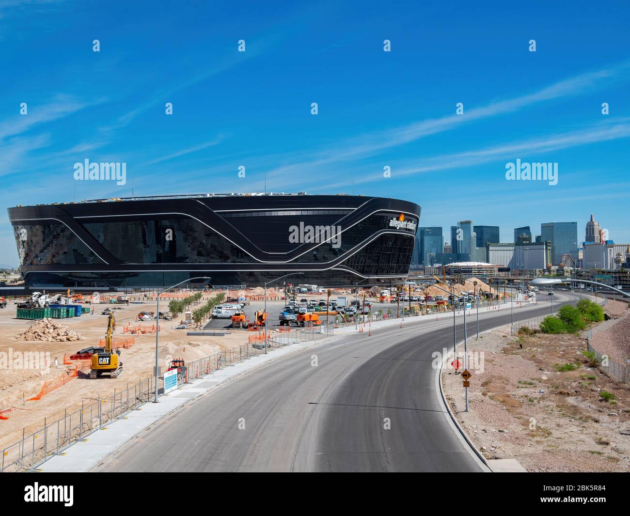 Las Vegas, APR 29, 2020 - Morning view of the almost finished Allegiant ...