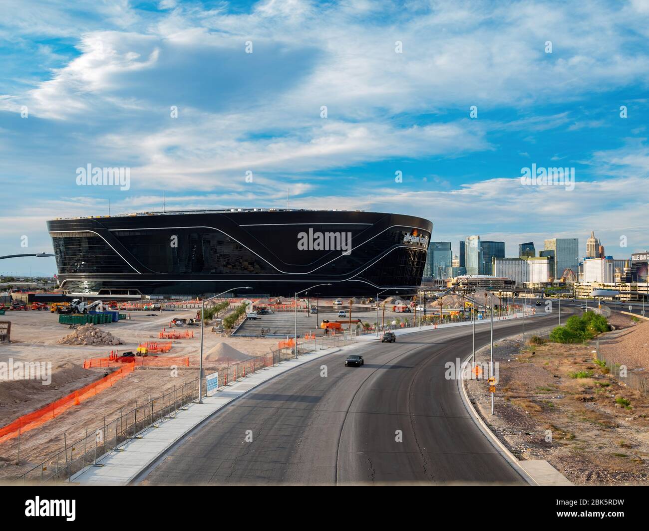Las Vegas, APR 29, 2020 - Afternoon view of the almost finished ...