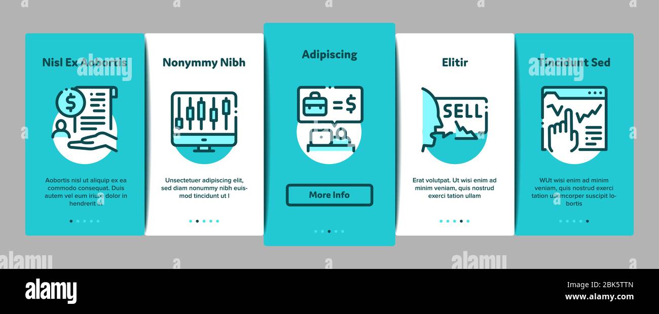Broker Advice Business Onboarding Elements Icons Set Vector Stock Vector