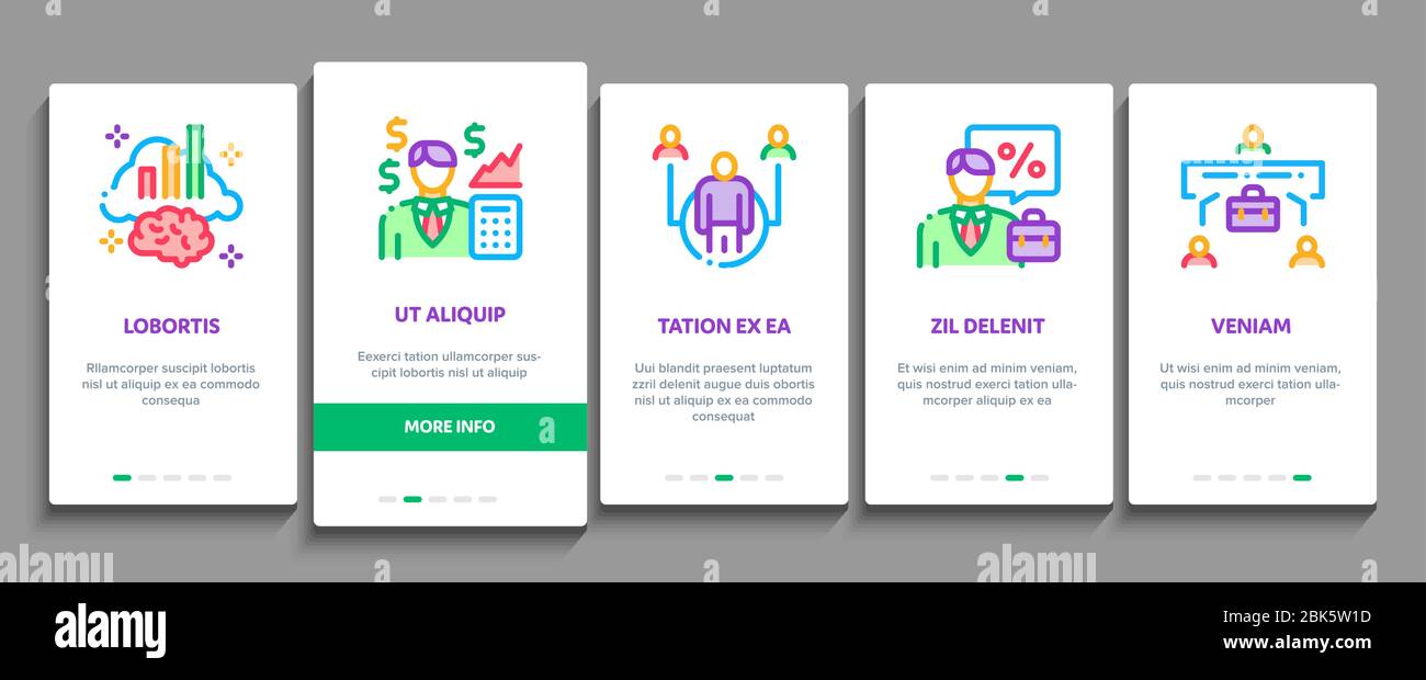 Broker Advice Business Onboarding Elements Icons Set Vector Stock Vector