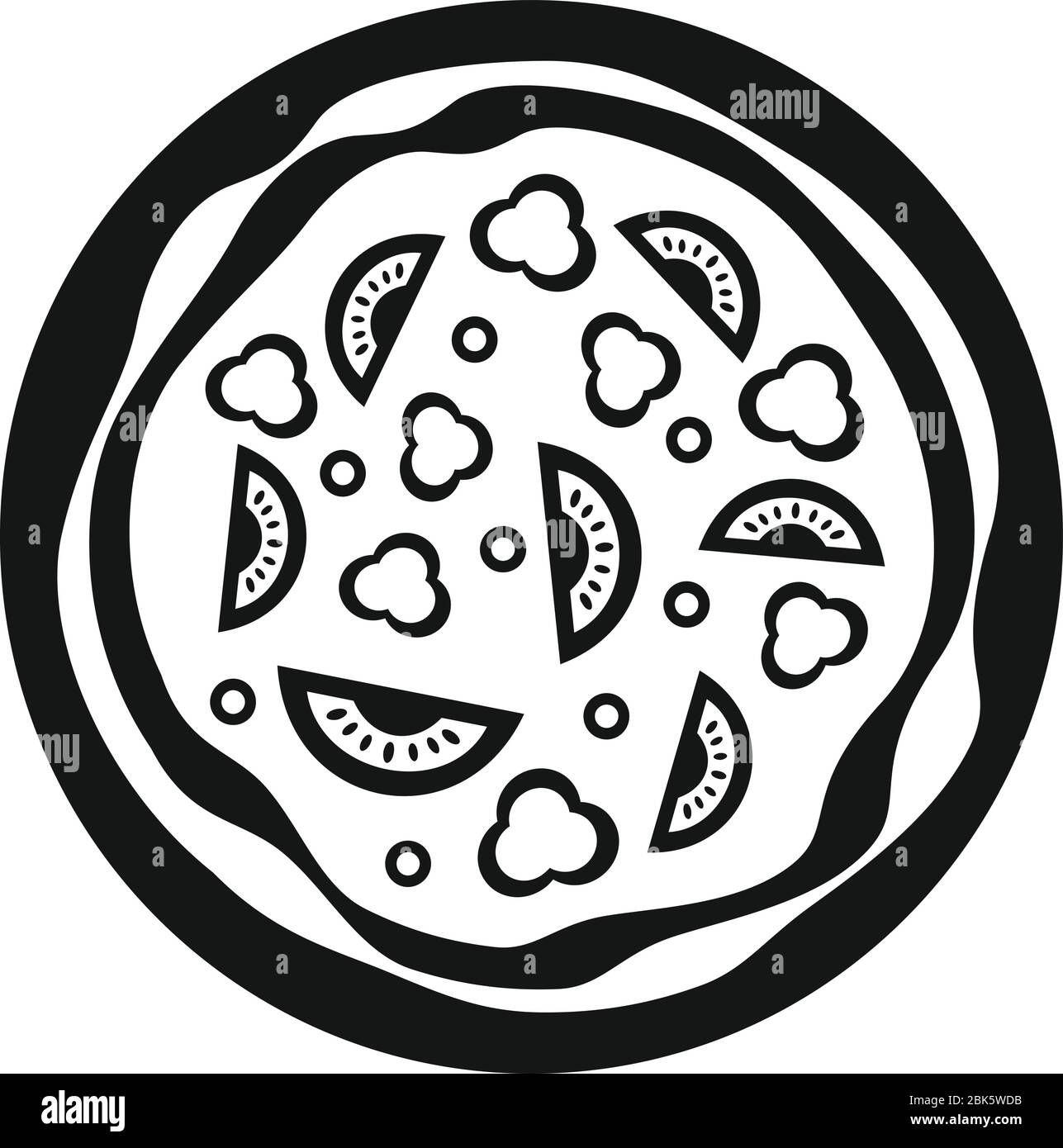 Slice sausage pizza icon. Simple illustration of slice sausage pizza