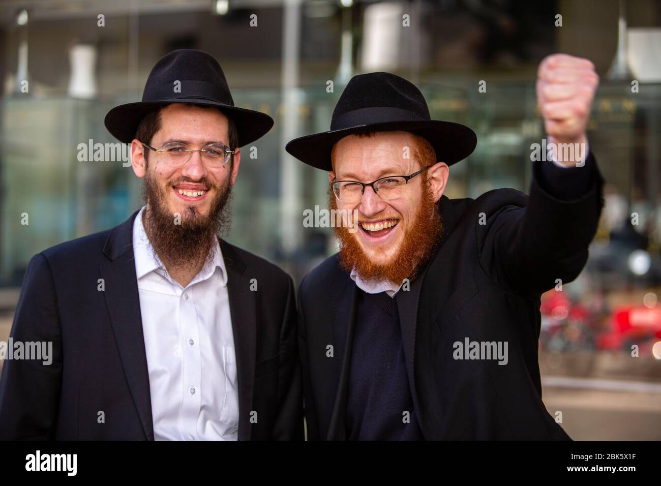 Chabad Orthodox Jews in Tel Aviv, Israel Stock Photo