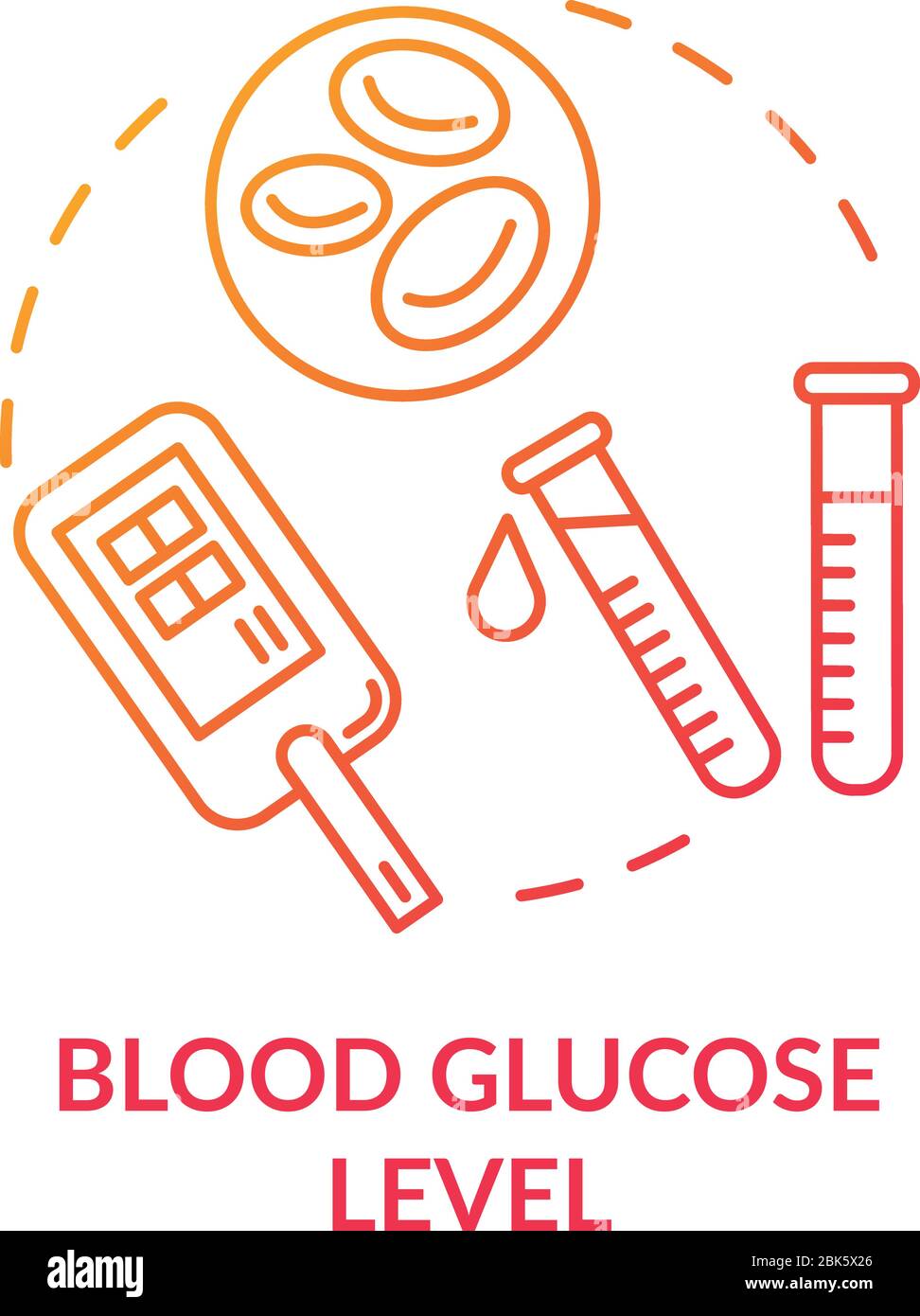 Blood glucose level concept icon Stock Vector