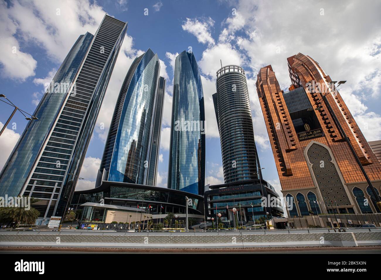 Etihad Towers in Abu Dhabi, United Arab Emirates Stock Photo