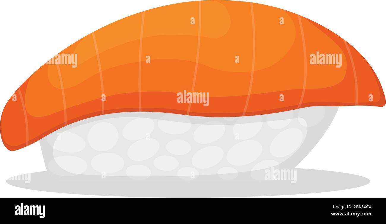Piece fish tuna salmon with rice, fresh roll sushi isolated on white ...