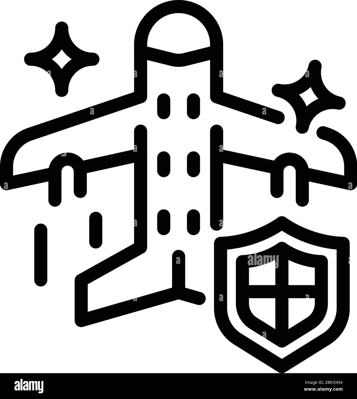 Advertising airplane icon, outline style Stock Vector