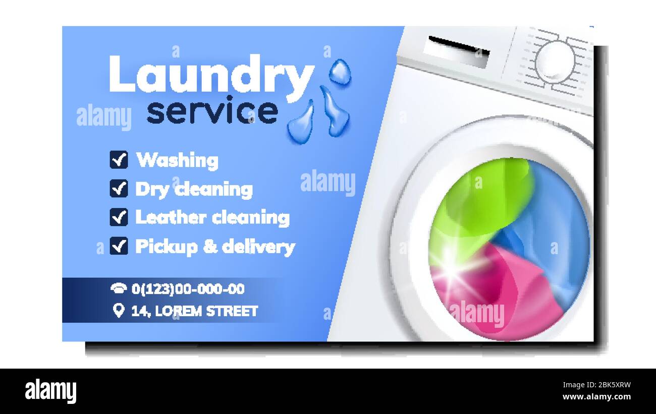 Laundry Service Advertise Promo Banner Vector Stock Vector Image & Art Alamy