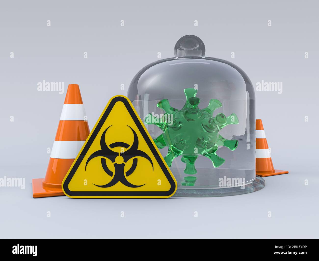 Virus COVID19, pandemic risk alert. Biohazard sign. Warning sign of
