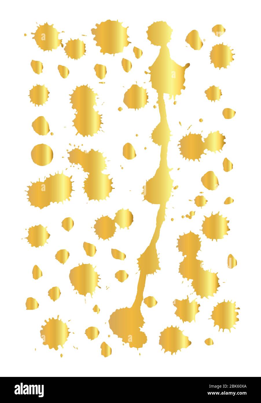 Watercolor splashes and stain texture. Vector gold illustration Stock ...