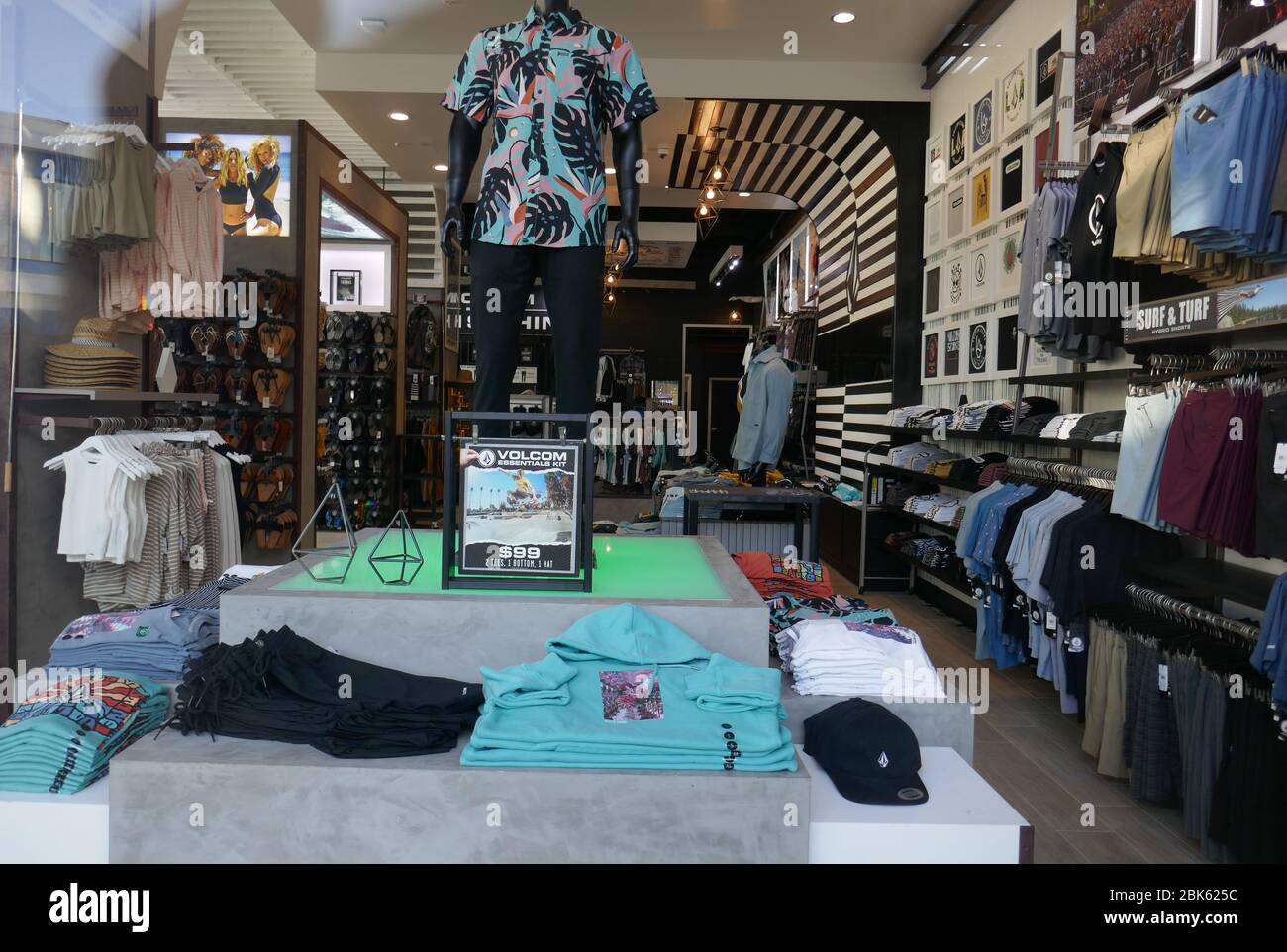 Century City California, USA 1st May 2020 A general view of atmosphere of  closed Volcom store at Westfield Century City Mall during Coronavirus  Covid-19 pandemic on May 1, 2020 in Century City,