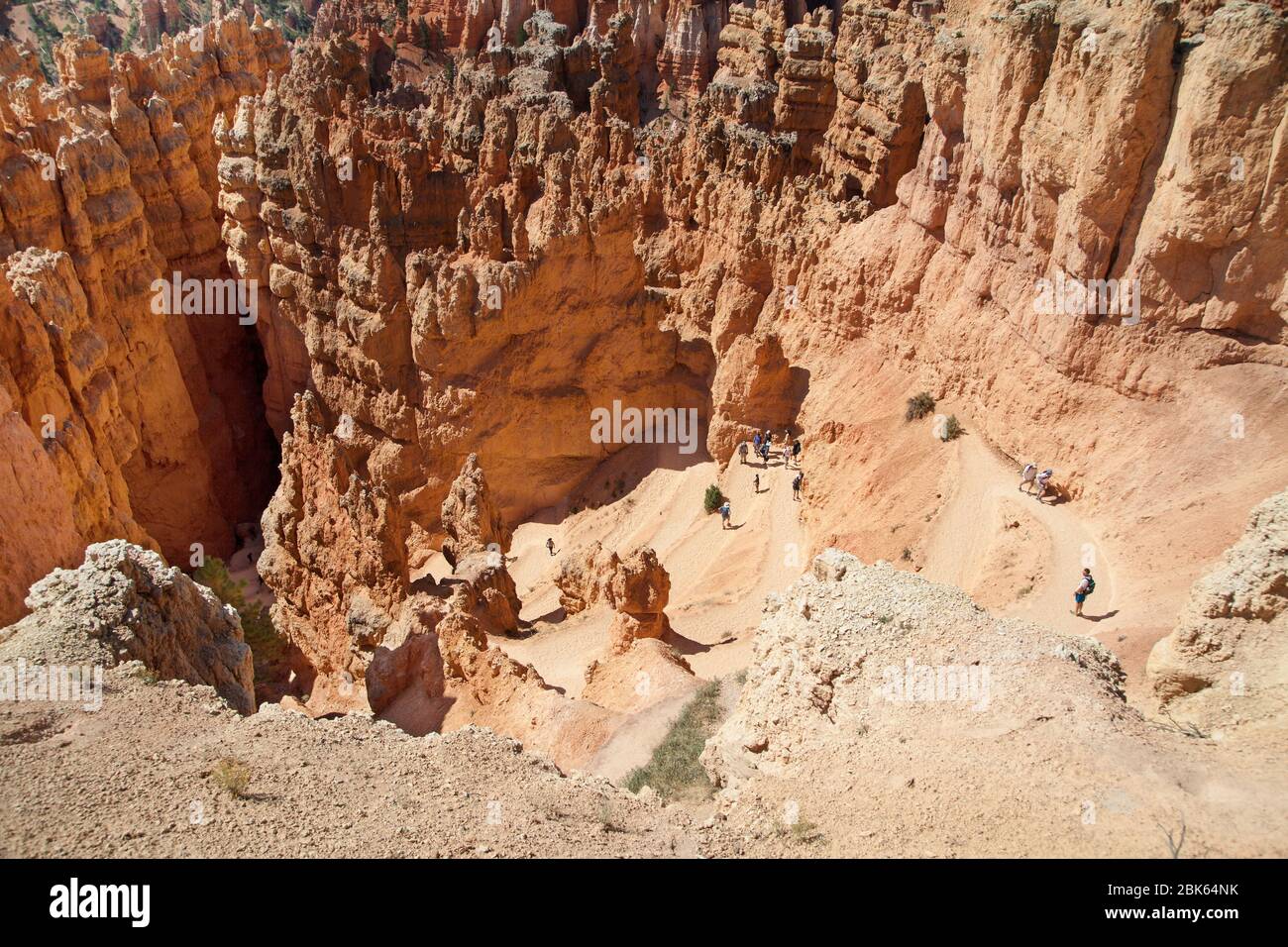 Bryce Canyon National Park, Utah - September 2, 2019: Hikers on Wall Street section of Navajo Loop Trail at Bryce Canyon National Park, Utah, United S Stock Photo