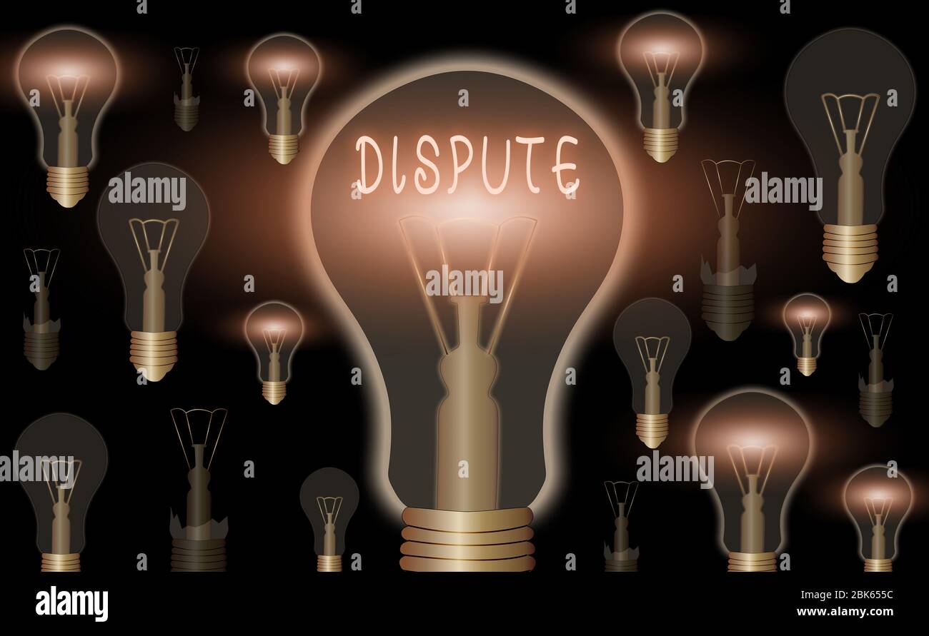 Conceptual hand writing showing Dispute. Concept meaning the serious ...
