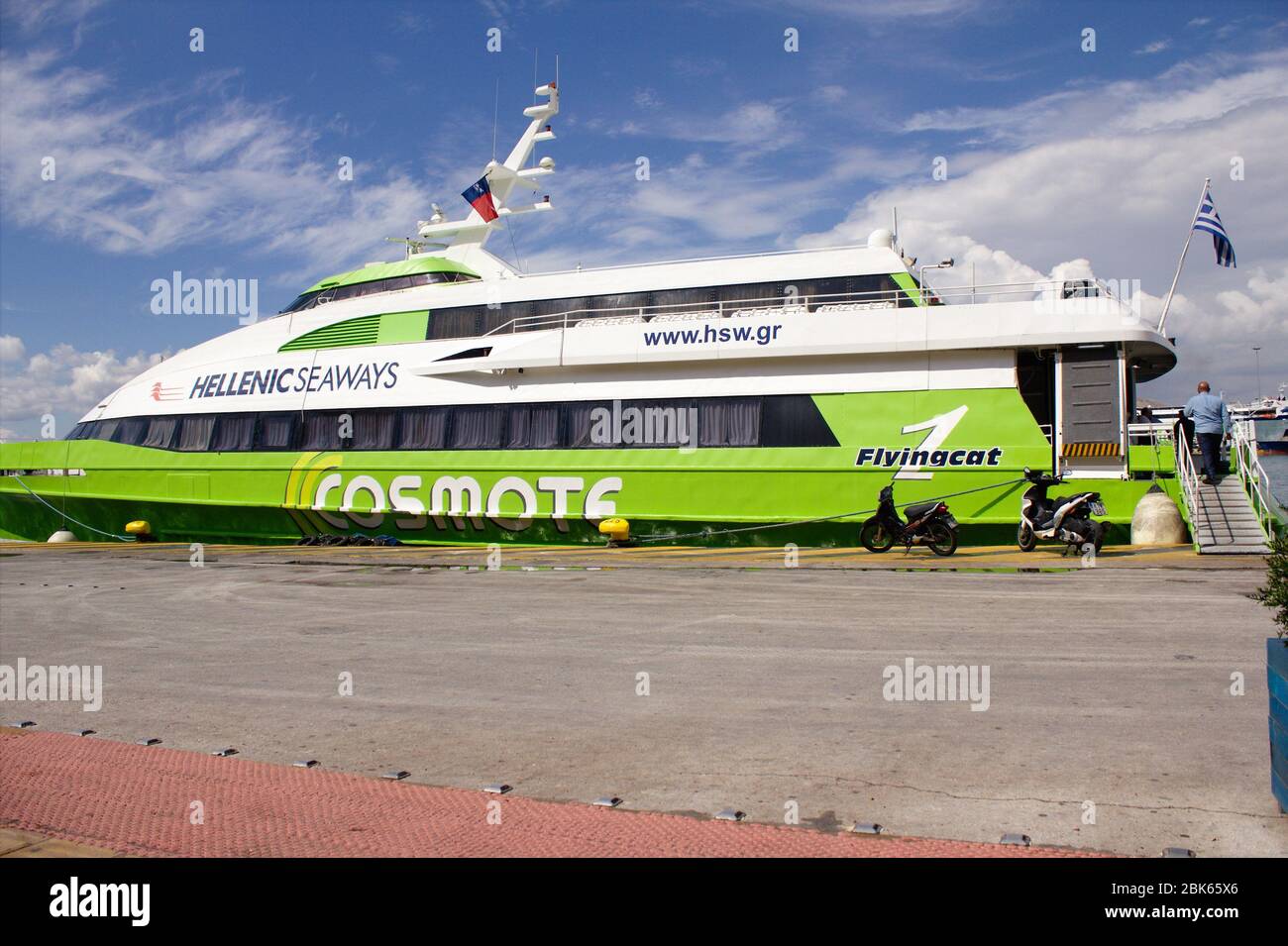 Greece, Piraeus port, flying cat, September 23 2015. Stock Photo