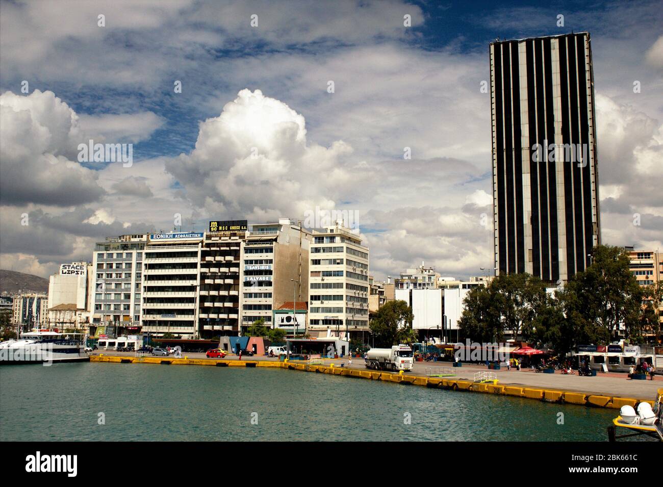 Buildings at the port of Piraeus, Greece, September 23 2015. Stock Photo
