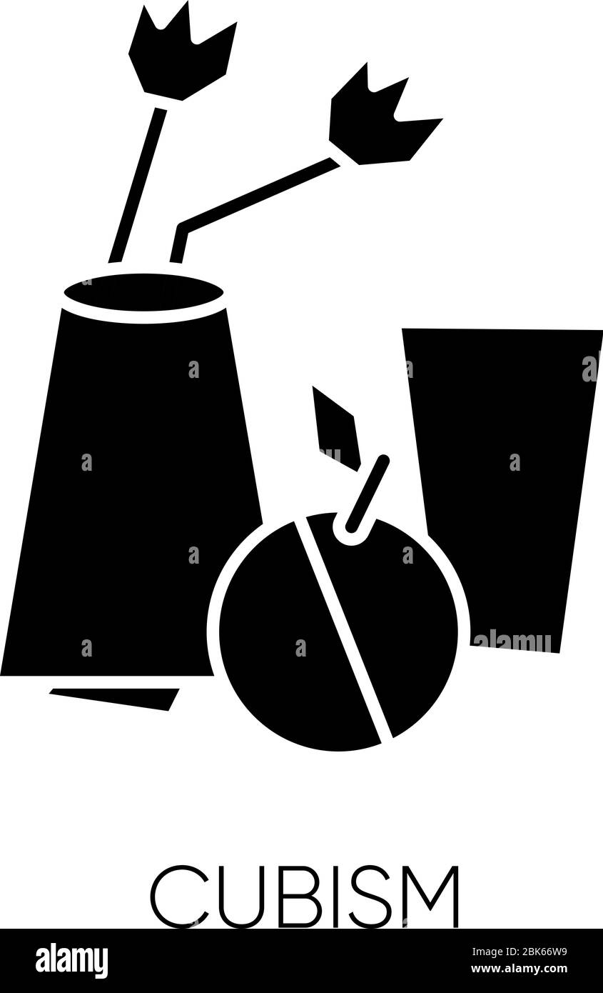 Cubism black glyph icon Stock Vector