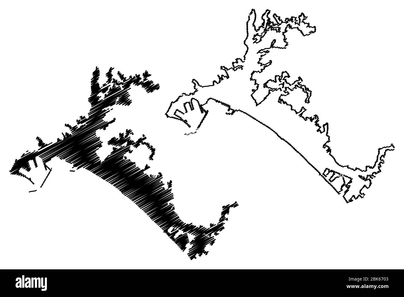 Salerno City (Italian Republic, Italy, Campania) map vector illustration, scribble sketch City of Salerno map Stock Vector