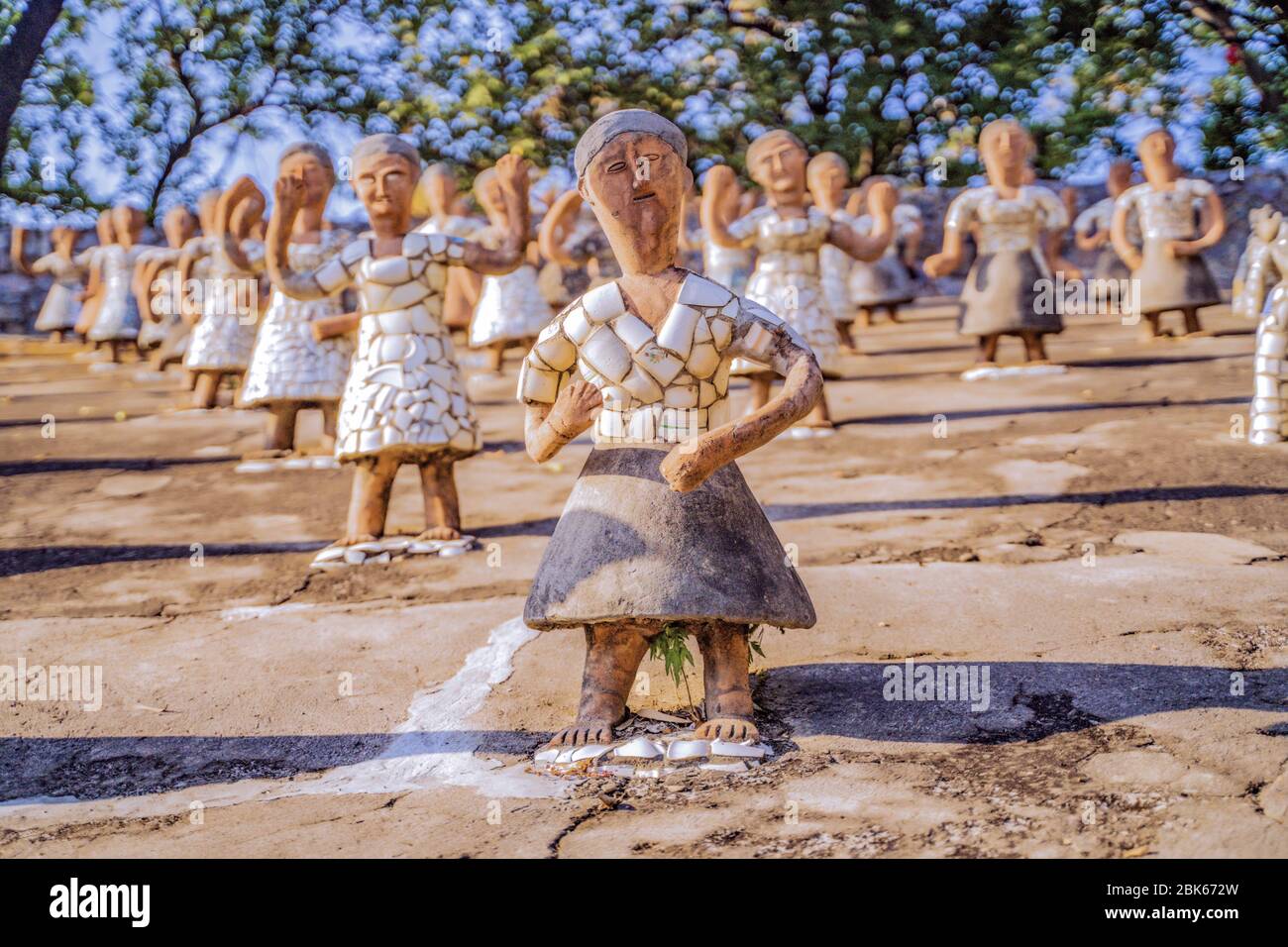 A visitor explores the rock garden (a sculpture garden) on a cloudy day in  Chandigarh, India. (Photo by Saqib Majeed / SOPA Images/Sipa USA Stock  Photo - Alamy