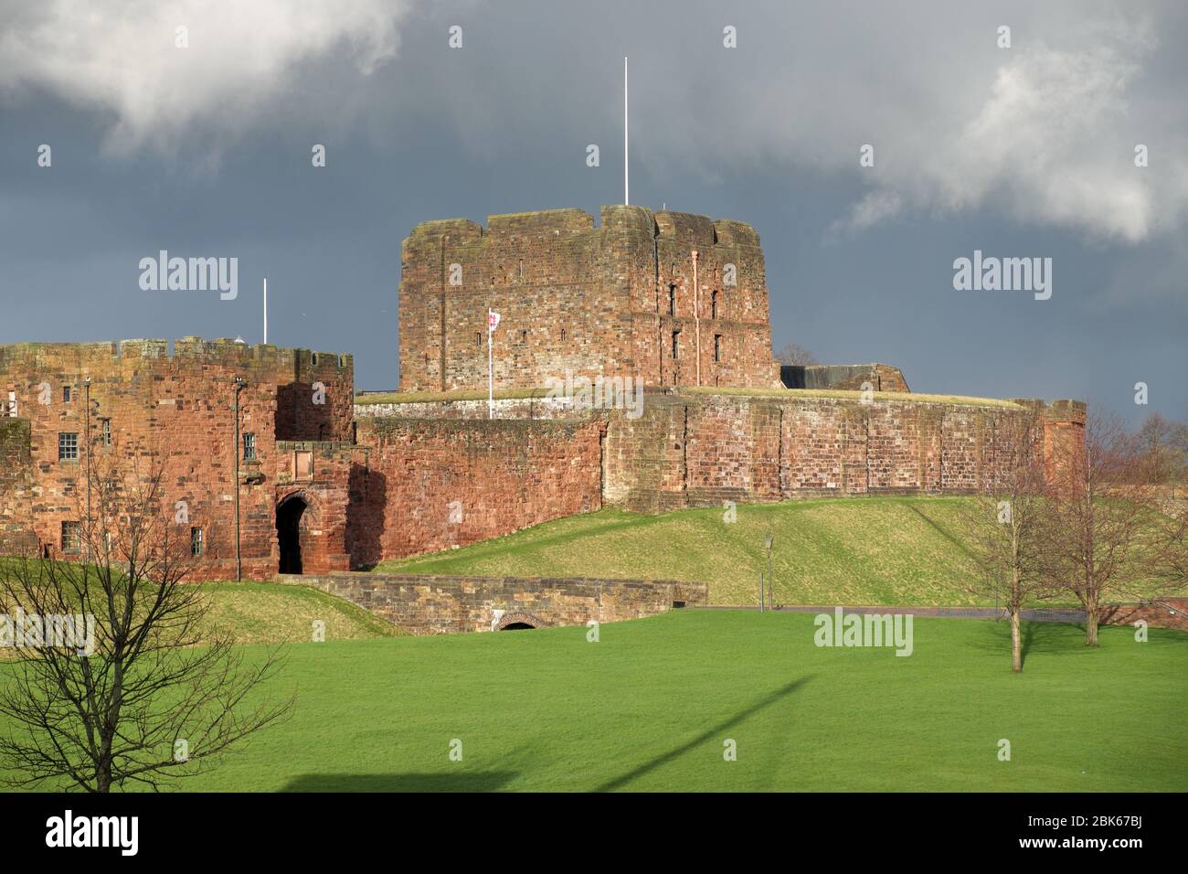 Carlisle Castle's outer gatehouse and keep Stock Photo