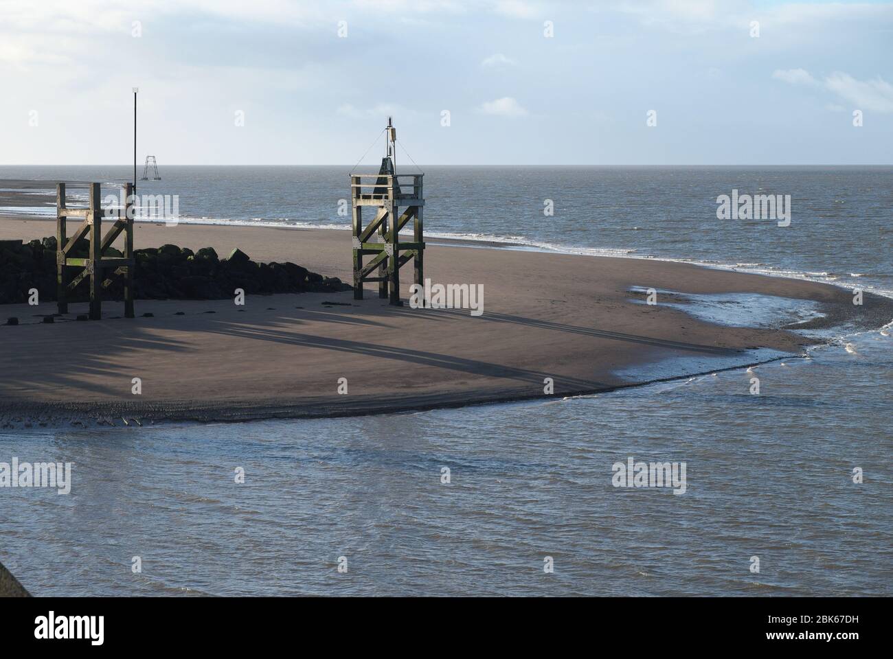 Entrance to the port of Silloth on the Solway Firth, Cumbria Stock Photo