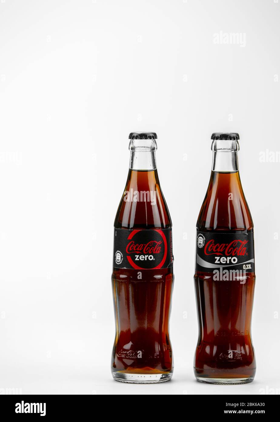 Atlanta GA USA May 1 2020 two glass CocaCola zero contour bottles 330 ml Stock Photo Alamy