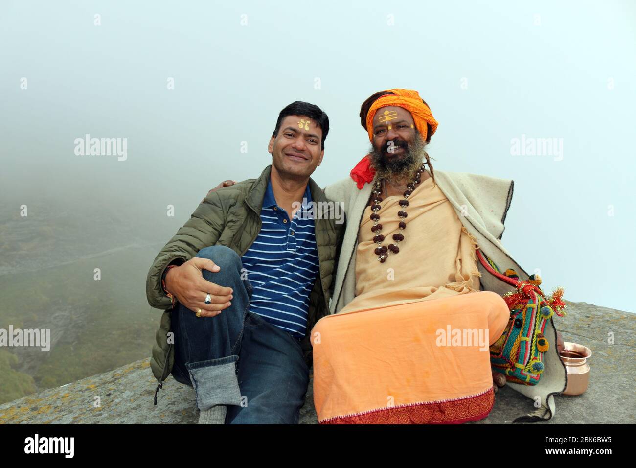 Indian Baba Swami Sadhu Holyman Saddhu in front of temple Haridwar ...