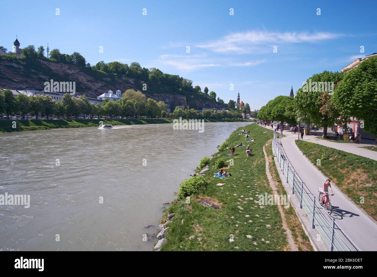 SALZBURG, AUSTRIA - 28 APRIL 2018: View of the Australian city on a sunny day Stock Photo