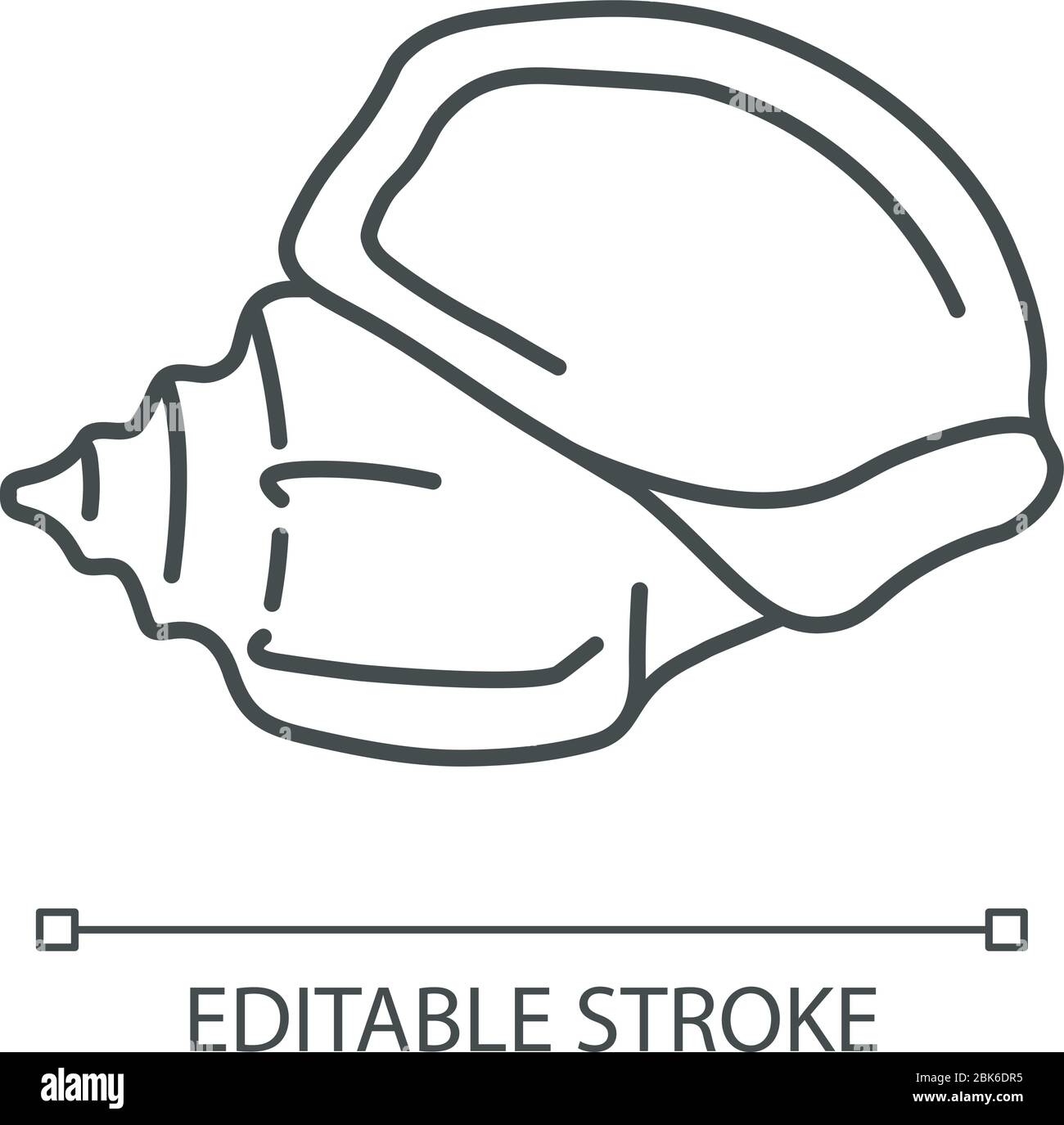 Triton trumpet shell pixel perfect linear icon Stock Vector Image & Art ...