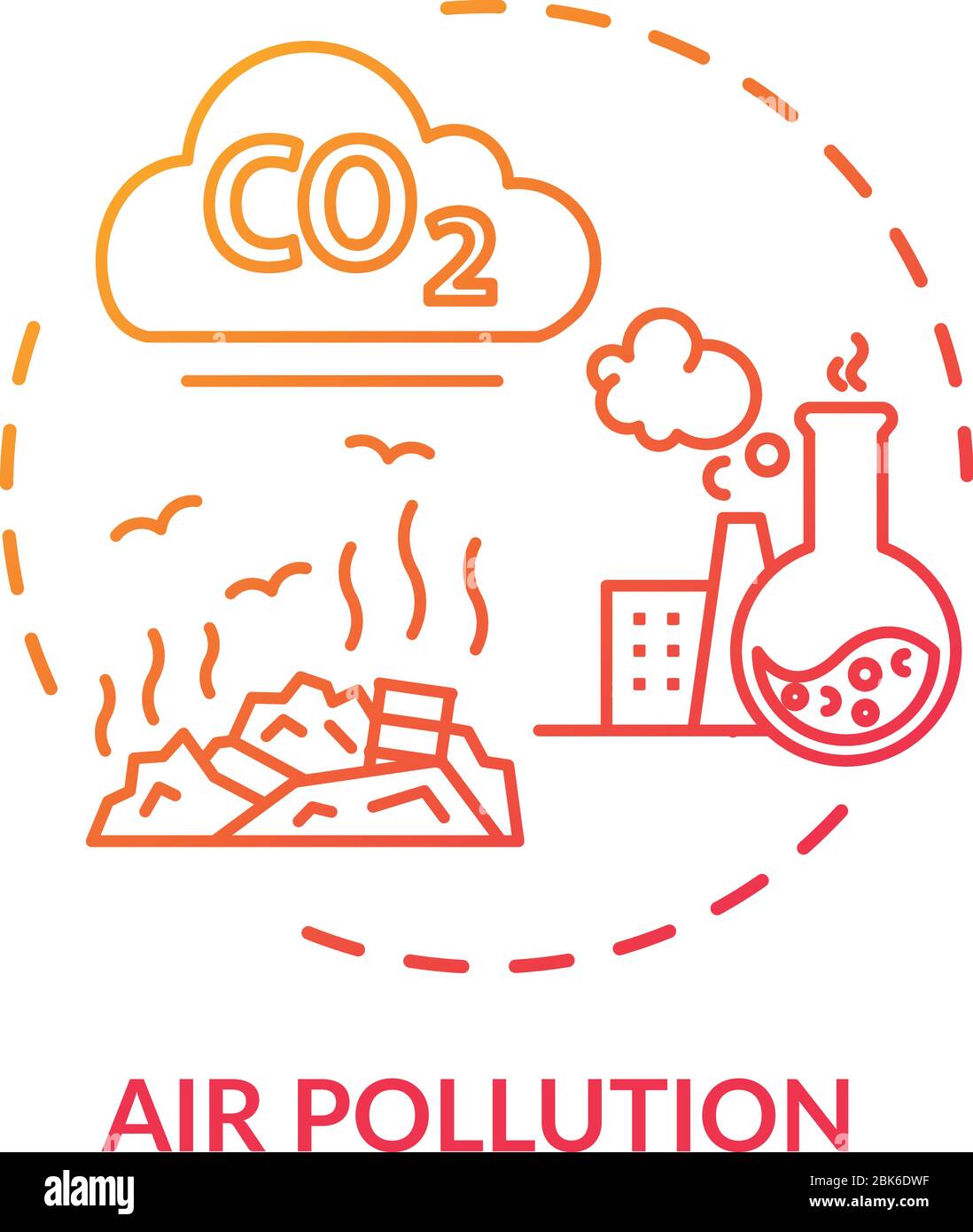 Air pollution concept icon Stock Vector