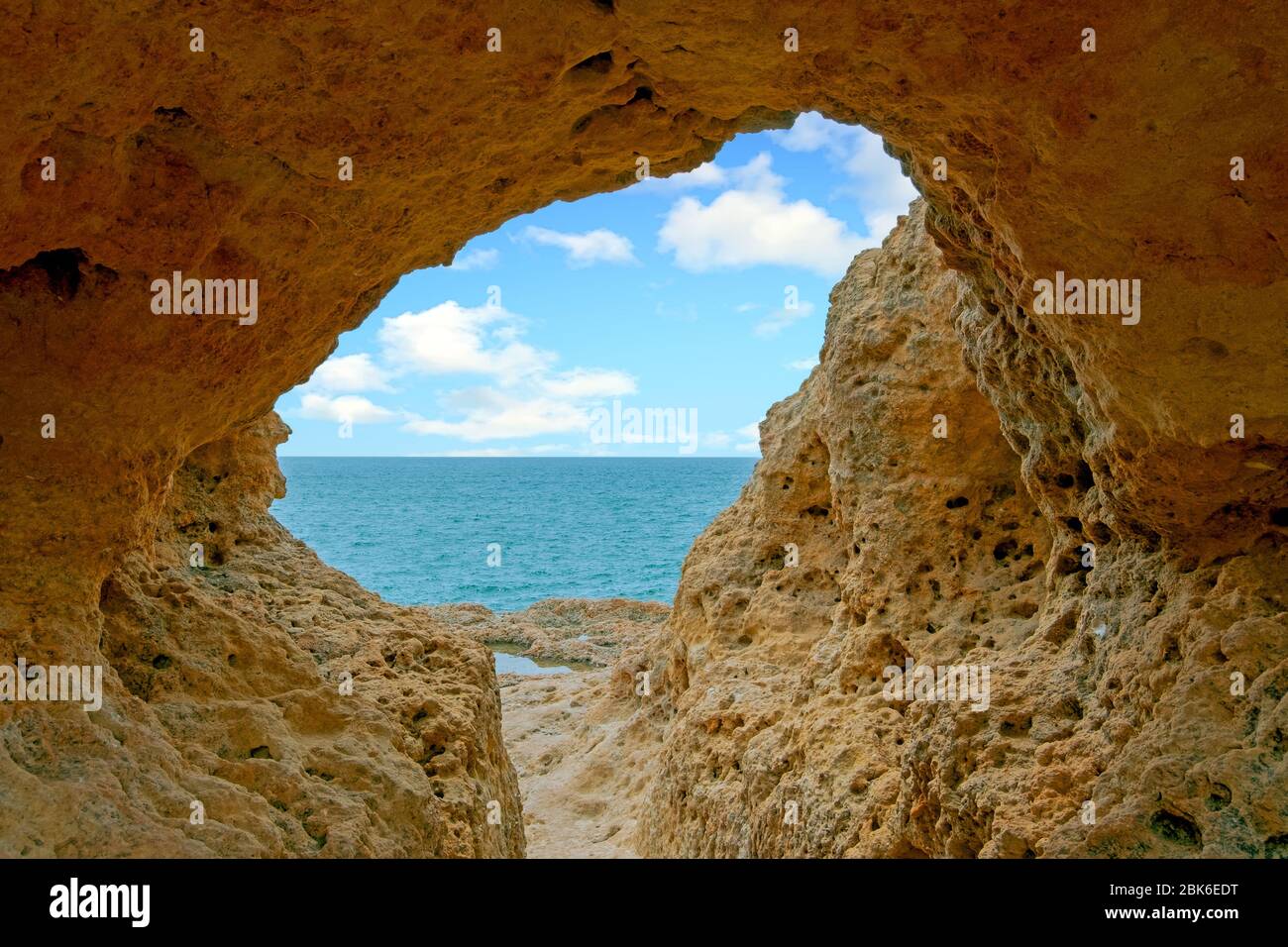 Natural rocks at Algar Seco in Carvoeiro Algarve Portugal Stock Photo ...