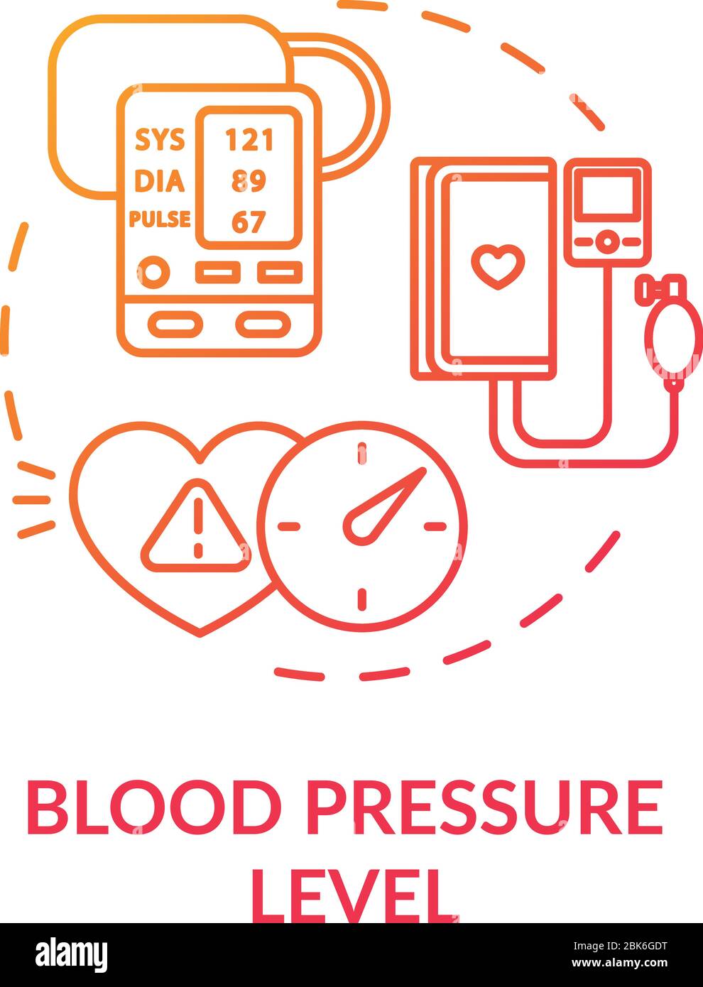 Blood pressure level concept icon Stock Vector