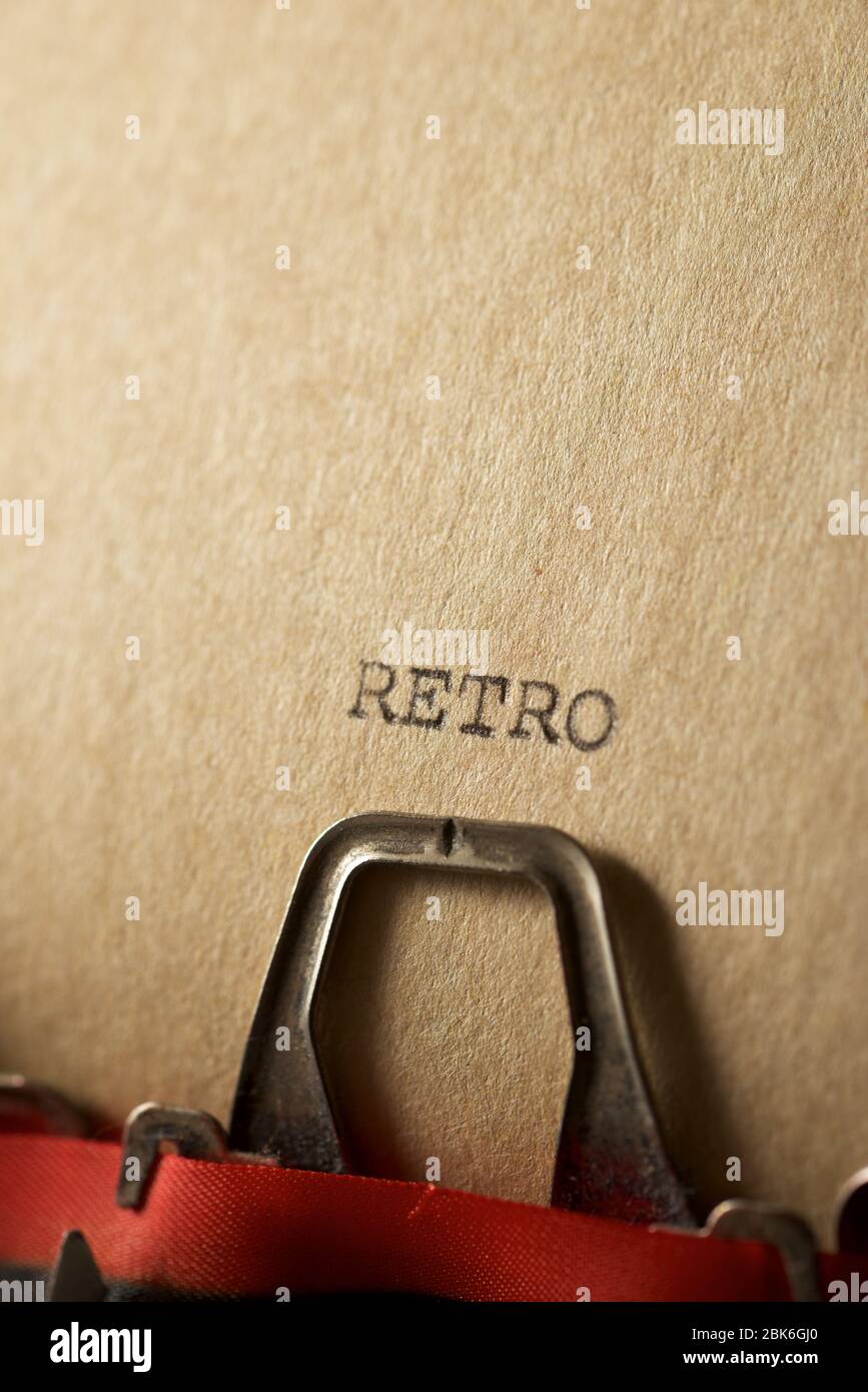 The word retro written with a typewriter Stock Photo Alamy