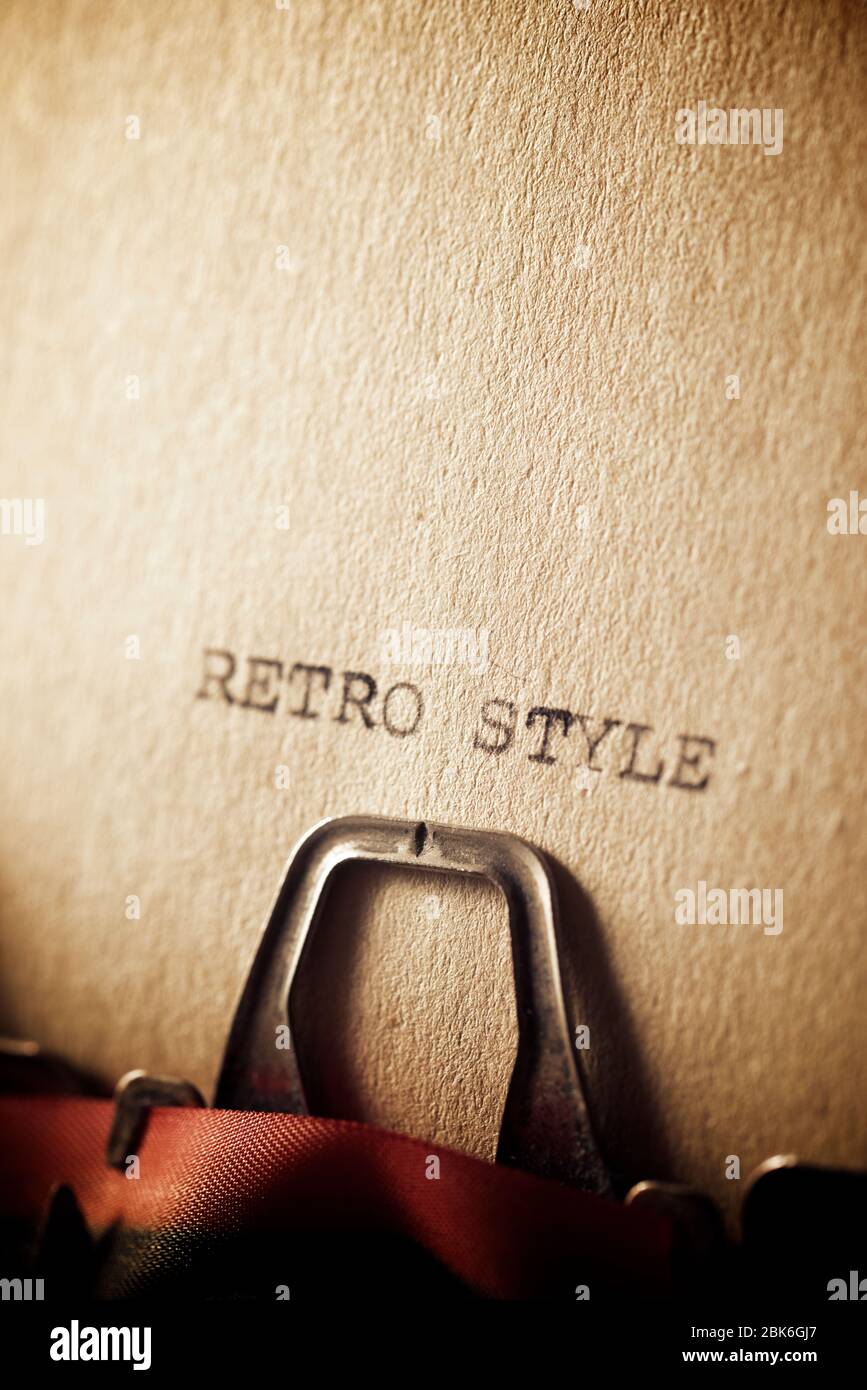 The sentence, Retro Style, written with a typewriter Stock Photo Alamy
