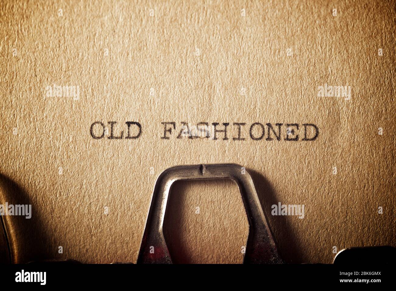 The sentence, Old Fashioned, written with a typewriter Stock Photo Alamy
