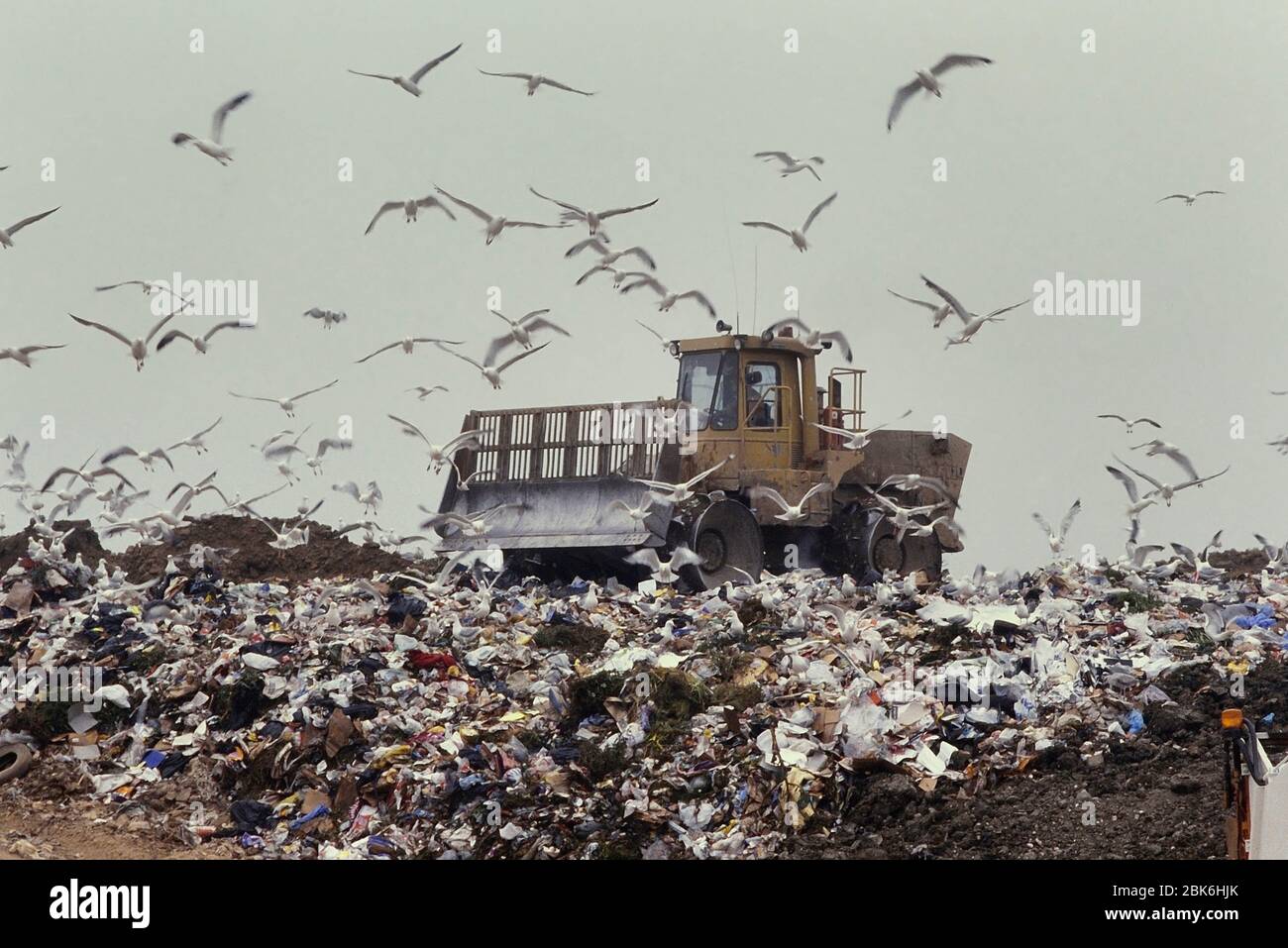 Landfill waste disposal site. UK Stock Photo