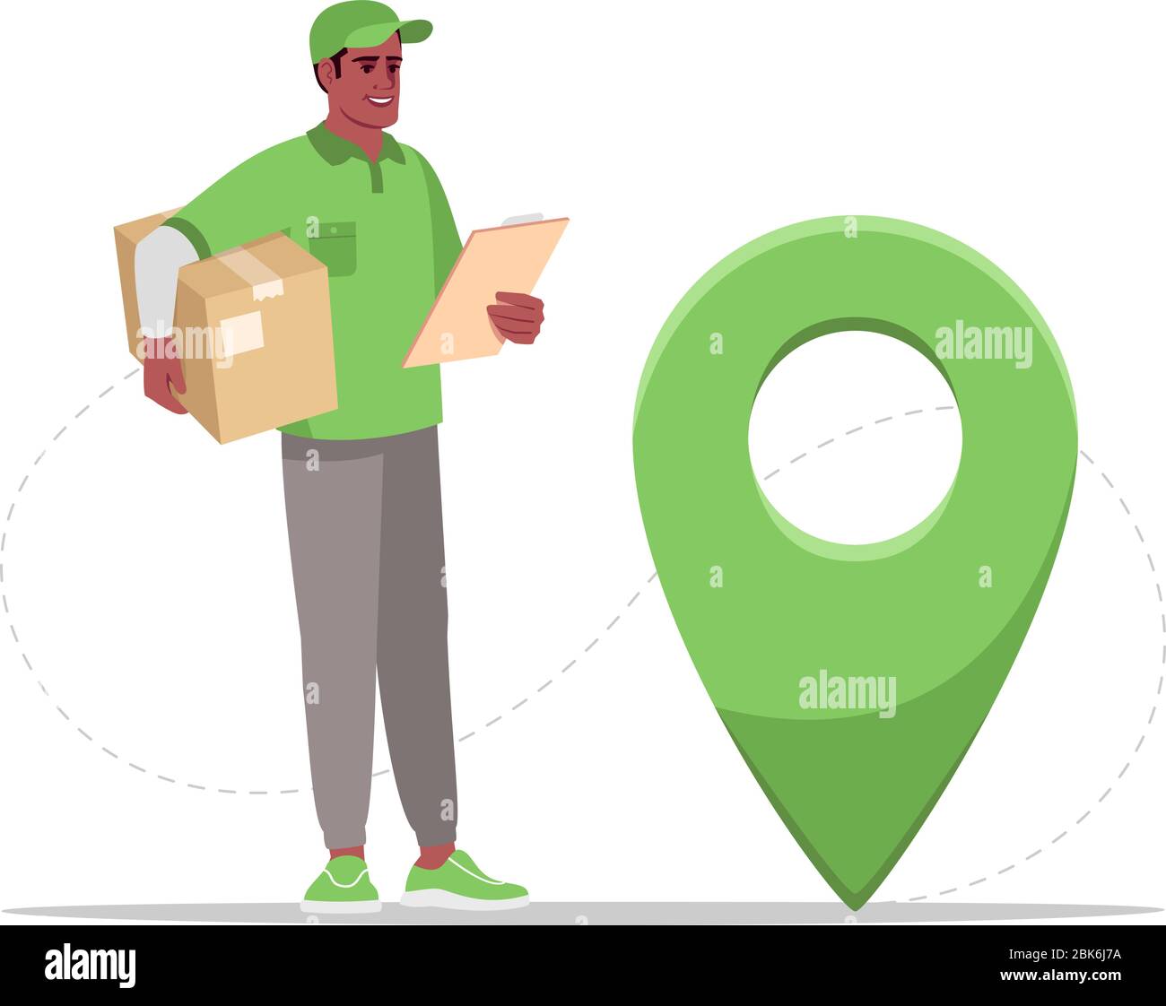 Order geolocation semi flat RGB color vector illustration Stock Vector