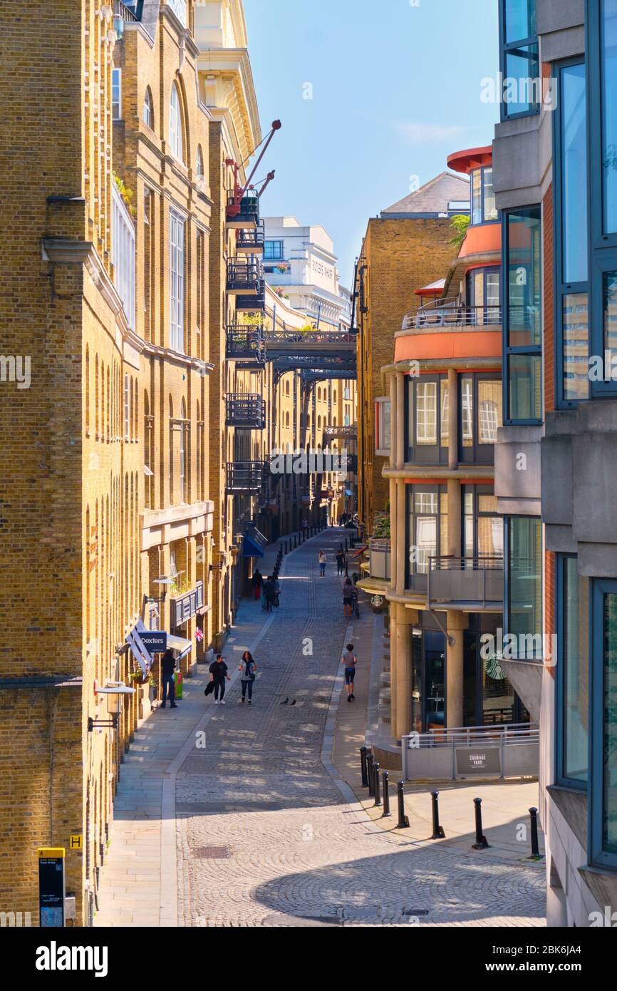 Shad Thames is a historic riverside street next to Tower Bridge in ...
