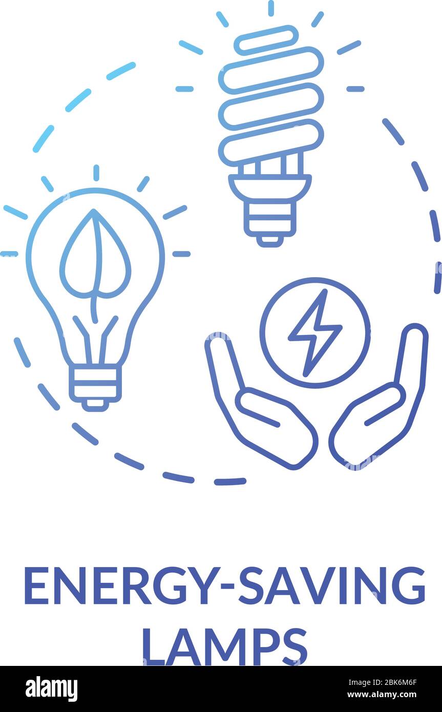 Energy saving lamp blue concept icon Stock Vector Image & Art - Alamy